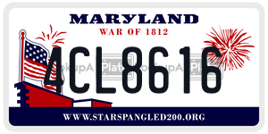4CL8616 license plate in Maryland