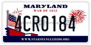 4CR0184 license plate in Maryland