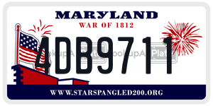4DB9711 license plate in Maryland