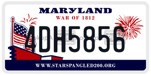 4DH5856 license plate in Maryland