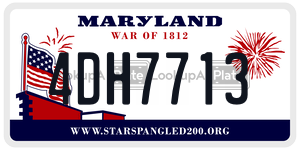 4DH7713 license plate in Maryland