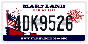 4DK9526 license plate in Maryland