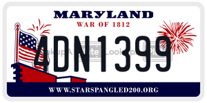 4DN1399 license plate in Maryland