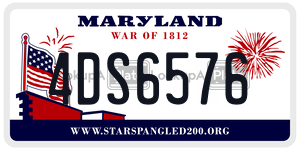 4DS6576  license plate in MD