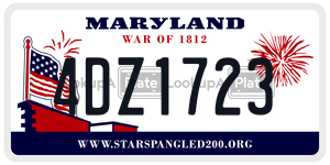 4DZ1723 license plate in Maryland