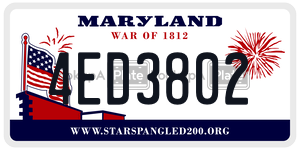 4ED3802 license plate in Maryland