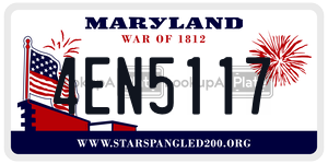 4EN5117 license plate in Maryland