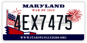 4EX7475 license plate in Maryland
