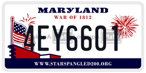 4EY6601  license plate in MD