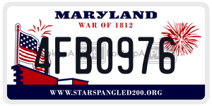 4FB0976 license plate in Maryland