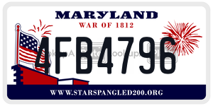 4FB4796 license plate in Maryland