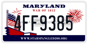 4FF9385 license plate in Maryland