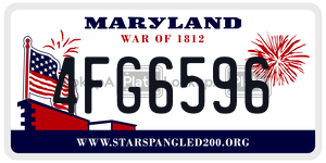 4FG6596  license plate in MD