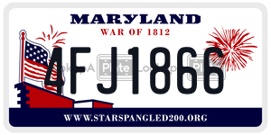 4FJ1866 license plate in Maryland