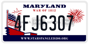 4FJ6307 license plate in Maryland
