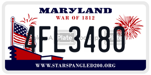 4FL3480  license plate in MD