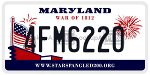 4FM6220 license plate in Maryland
