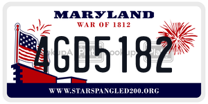 4GD5182 license plate in Maryland