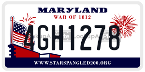 4GH1278 license plate in Maryland