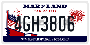 4GH3806 license plate in Maryland