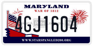 4GJ1604 license plate in Maryland
