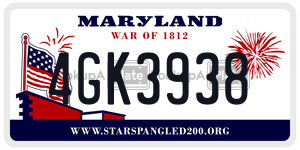 4GK3938 license plate in Maryland
