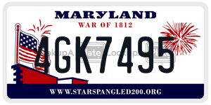 4GK7495 license plate in Maryland