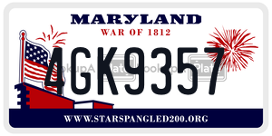 4GK9357 license plate in Maryland
