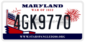 4GK9770 license plate in Maryland
