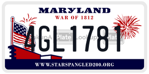 4GL1781 license plate in Maryland