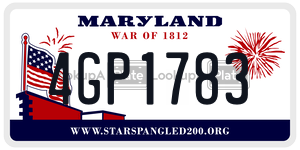 4GP1783  license plate in MD