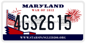 4GS2615  license plate in MD
