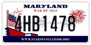 4HB1478  license plate in MD