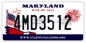 4MD3512 license plate in Maryland