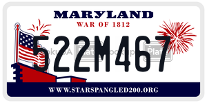 522M467 license plate in Maryland