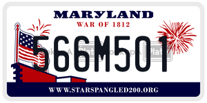 566M501  license plate in MD