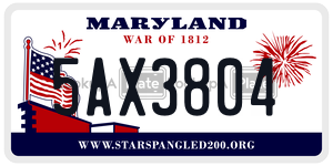 5AX3804 license plate in Maryland