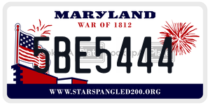 5BE5444 license plate in Maryland