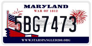 5BG7473 license plate in Maryland