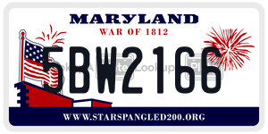5BW2166 license plate in Maryland