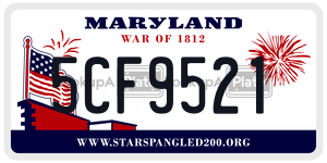 5CF9521 license plate in Maryland