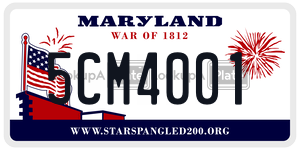5CM4001 license plate in Maryland