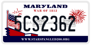 5CS2362 license plate in Maryland