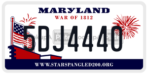 5DJ4440 license plate in Maryland