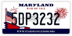 5DP3232 license plate in Maryland