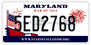 5ED2768 license plate in Maryland