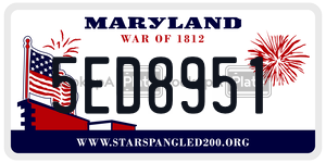 5ED8951  license plate in MD