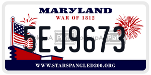 5EJ9673 license plate in Maryland