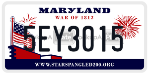 5EY3015 license plate in Maryland
