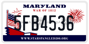 5FB4536  license plate in MD